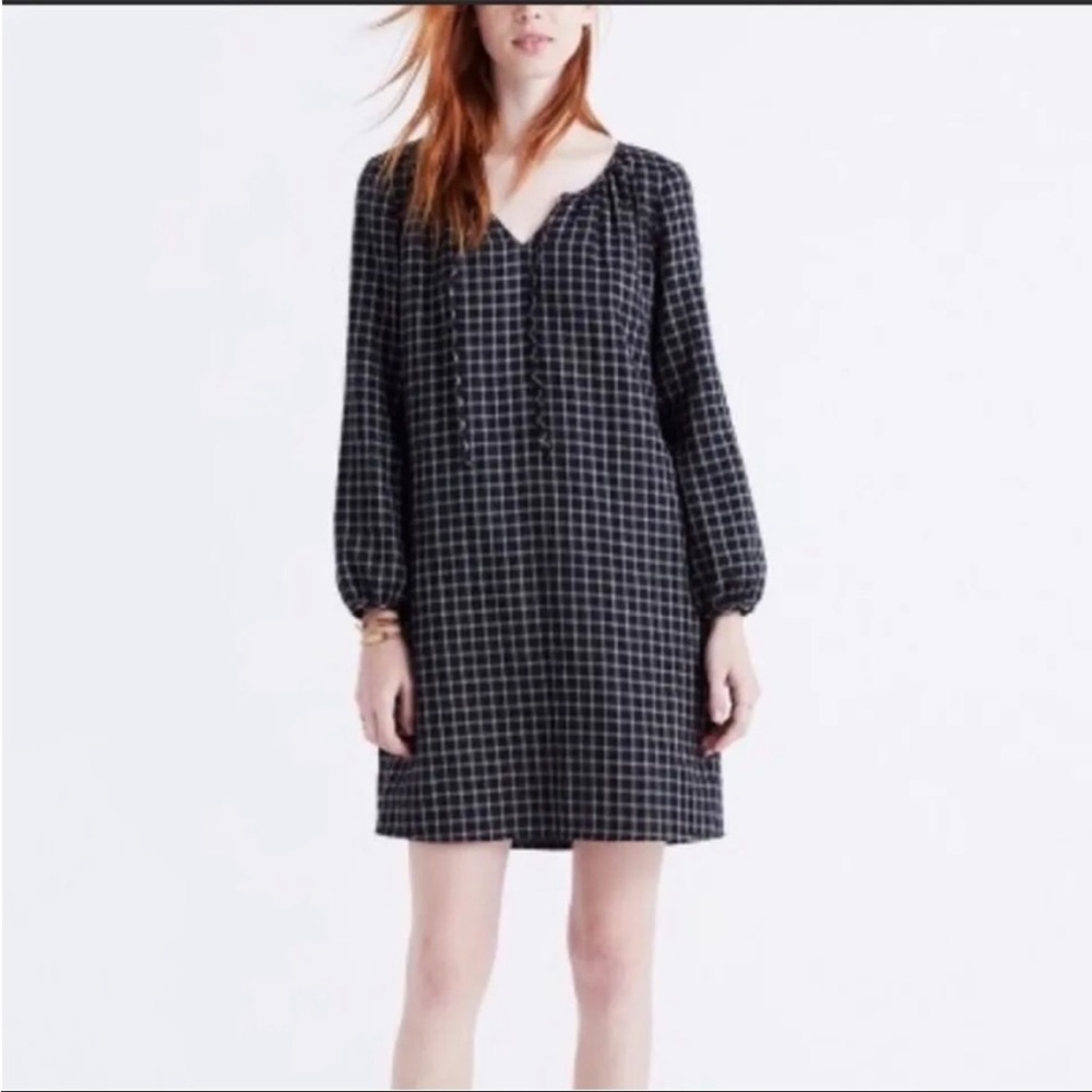 Madewell Signal Tunic Dress in Hayden Plaid M